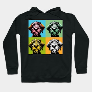 Pop Retro Wirehaired Pointing Griffons Art  - Cute Puppy Hoodie